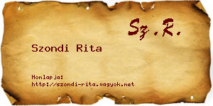 Szondi Rita névjegykártya