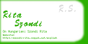 rita szondi business card